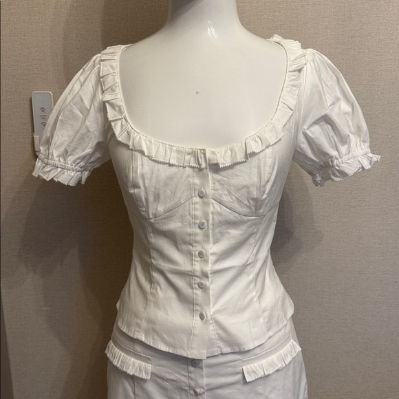 Reformation Janell Two Piece Ivory - Size 2 - Picture 7 of 9